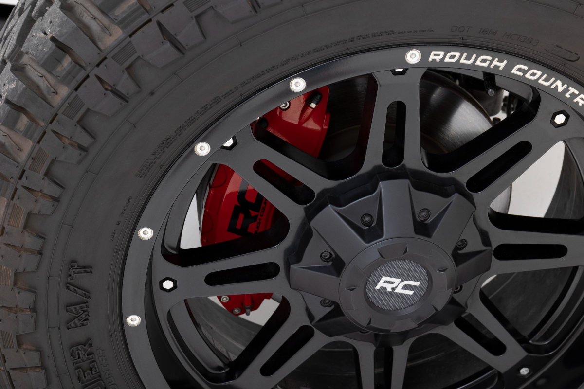Jeep Wrangler JL Caliper Covers - Rear - Rough Country - Non-Sport - Red - '21-'24